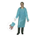 Molded polyethylene (CPE) gown with thumb holes - Case of 200