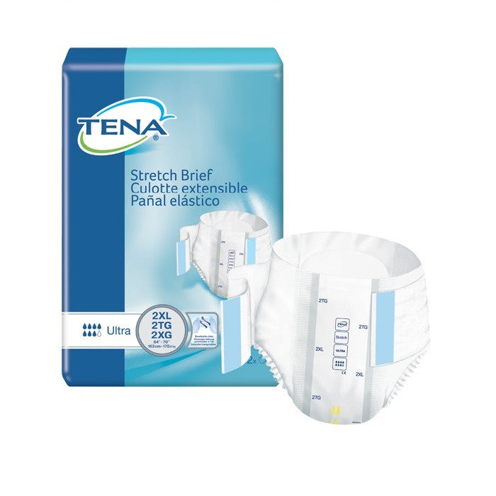 TENA ProSkin Stretch™ Ultra 2XL Incontinence Briefs, 84-132 cm / 33 in - 52 in, White