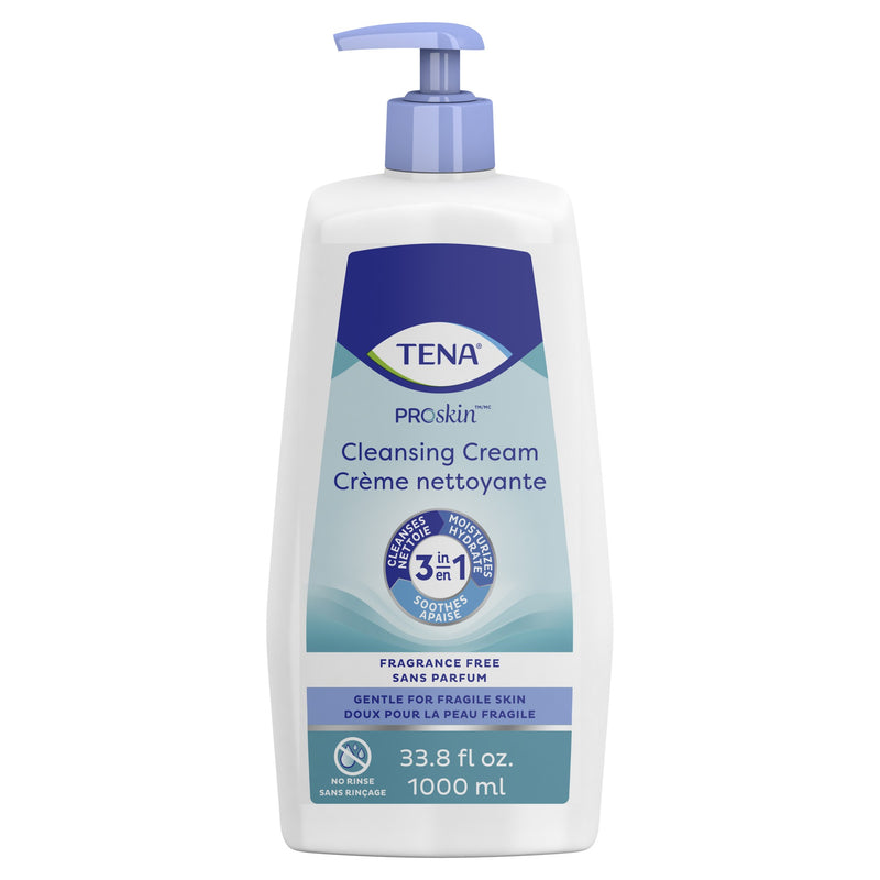 TENA ProSkin® Cleansing Cream, Fragrance Free, Pump Bottle, 1000 mL - Case of 8