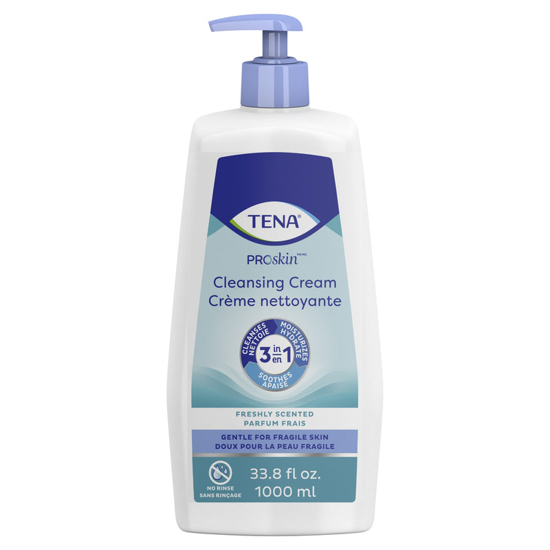 TENA ProSkin® Cleansing Cream, Fresh Scent, Pump Bottle, 1000 mL - Case of 8