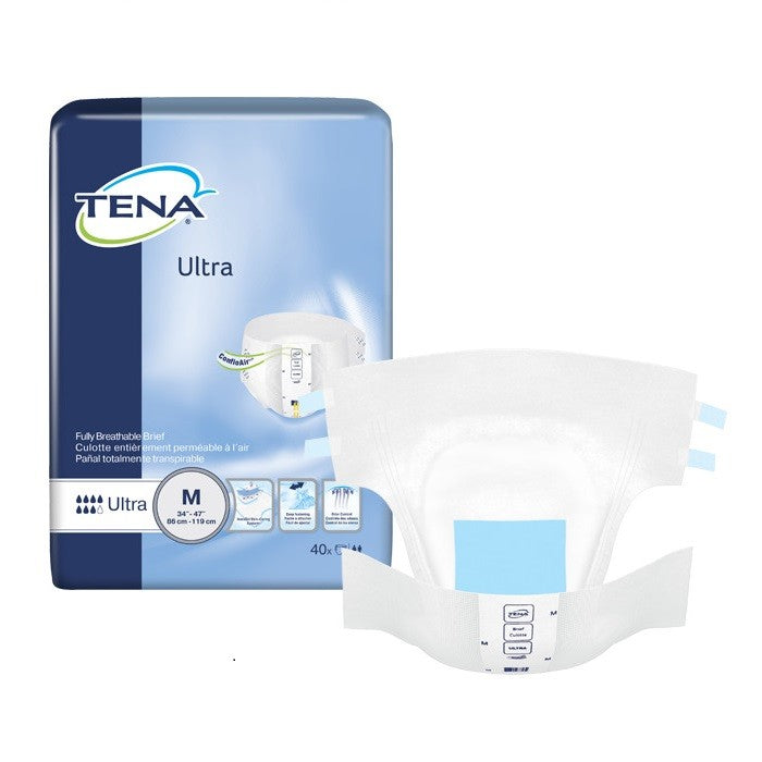 TENA® ProSkin™ Ultra Incontinence Briefs, Ultra Absorbency, Medium, Grey - 80/CS