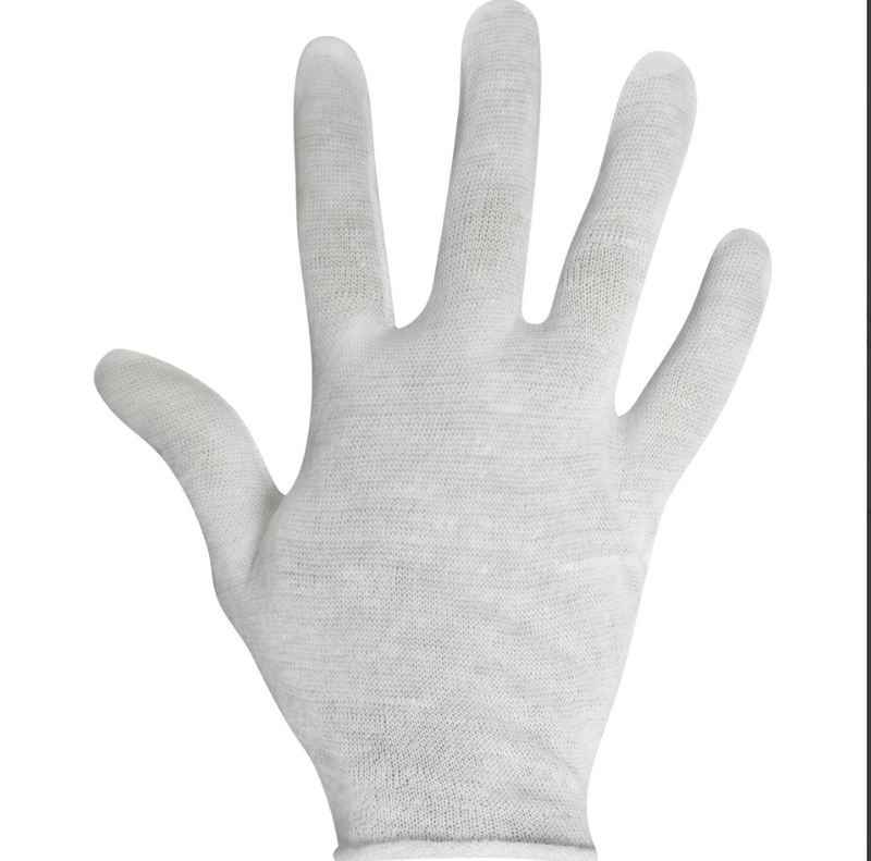 Ladies' cotton gloves with unhemmed wrist