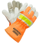 Wrangler’s™ Manchons de protection en cuir fendu haute visibilité, doublés  X-Large - Caisse de 60 paires