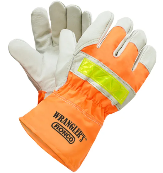 Wrangler's™ High Visibility Split Leather Lined Protective Sleeves X-Large - Case of 60 Pairs 