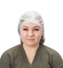 Bonnet bouffant plissé, Polypropylène, 24", Blanc