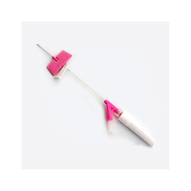 Saf-T-Intima™ Intravenous Catheter Safety System, Y-Adapter, 1 in. L x 20GA O.D., Pink, Box of 25