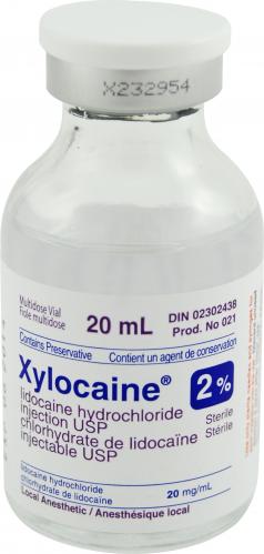 Anesthésique local xylocaine injectable 2% fiole 20ml