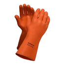 Ultra-Fit™ Reusable Orange Latex Gloves, Flocked - 12in, 33 mils - Case of 36 pairs