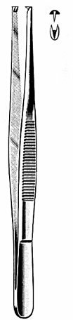 Pinces à tissus, 14 cm (5 1/2 po.), 1 x 2 dents, acier inoxydable