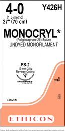 Monocryl mono suture 4-0 27in undyed cut PS-2 BT/36