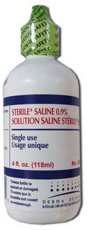 Saline solution 118ml 4oz sterile & unscrewable irrigation