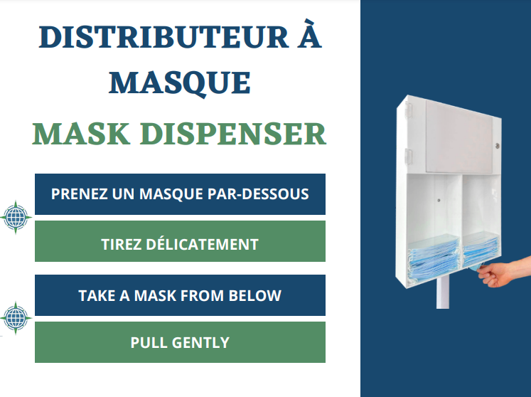 Distributeur pour masques de procédure (Distributeur sans le socle)