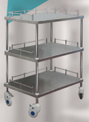 Stainless steel carts with 3 shelves (26"x 17.3"x 34.75")