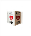 Enseigne murale de face en V, 7 x 5, bilingue, métal